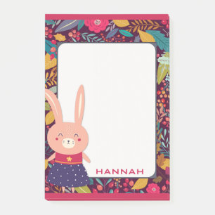 Cute Floral Bunny Rabbit Post-it Notes