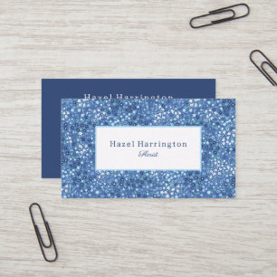 Cute Floral Business Card Customisable Blues