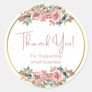 Cute Floral Business Classic Round Sticker