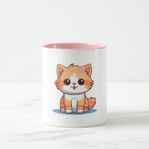 Cute Floral Cat Mug – Soft Pastel Aesthetic Kitten