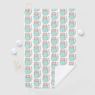 Cute Floral Cat Pattern Golf Towel