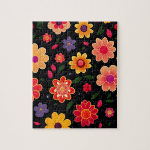Cute Floral Colorful Jigsaw Puzzle
