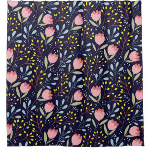 Cute Floral: Colourful Flowers Pattern. Shower Curtain