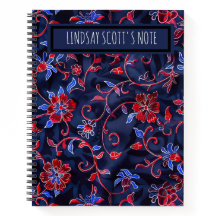Cute Floral Custom Monogrammed Keepsake Notebook