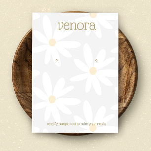Cute Floral Daisy Earring Display Card
