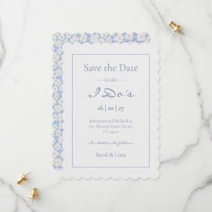 Cute Floral Daisy Pattern Wedding Save The Date