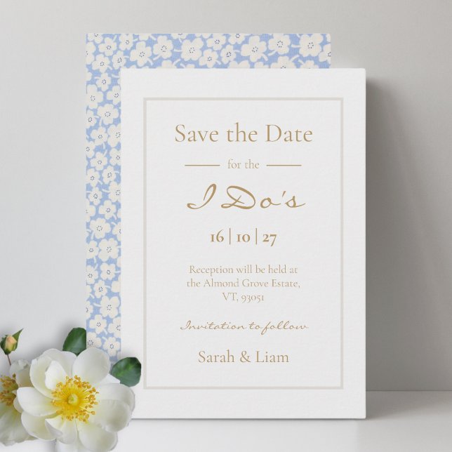 Cute Floral Daisy Pattern Wedding Save The Date  (Creator Uploaded)