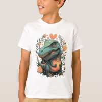 Cute floral dinosaur trex