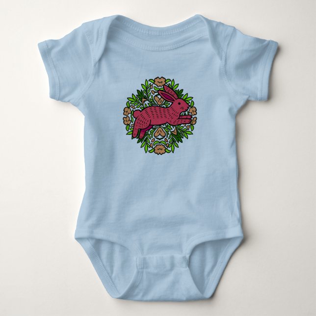 Cute Floral Dragon Baby Bodysuit (Front)