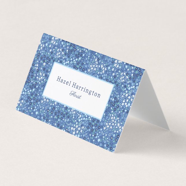 Cute Floral Folded Business Card Customisable  (Front)