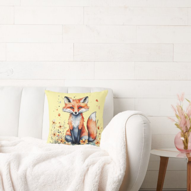 Cute floral fox cushion (Couch)