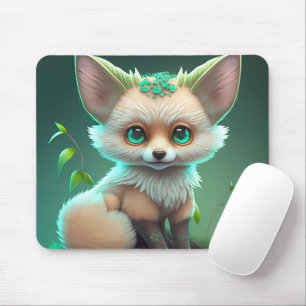 Cute Floral Fox Mouse Pad