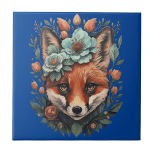 Cute floral fox tile