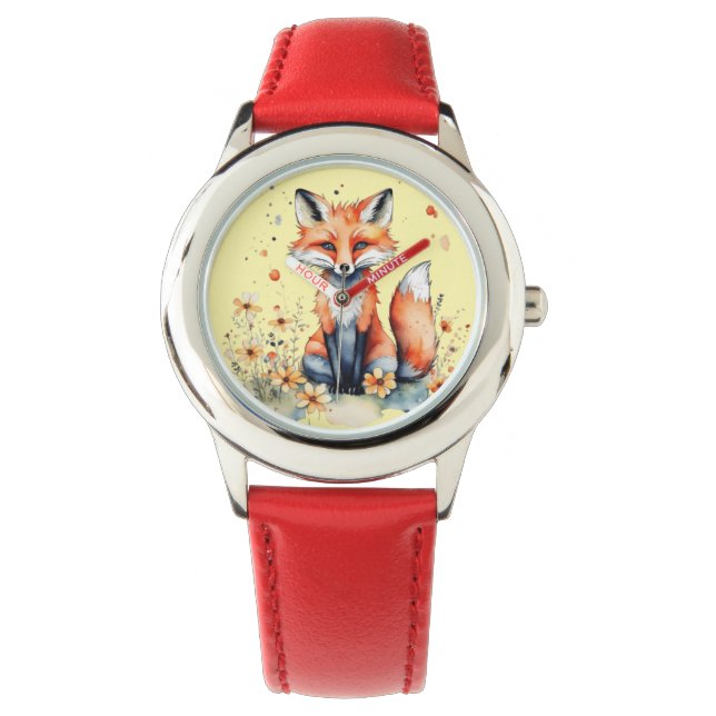 Cute floral fox watch (Front)