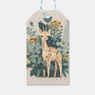 Cute floral giraffe   gift tags