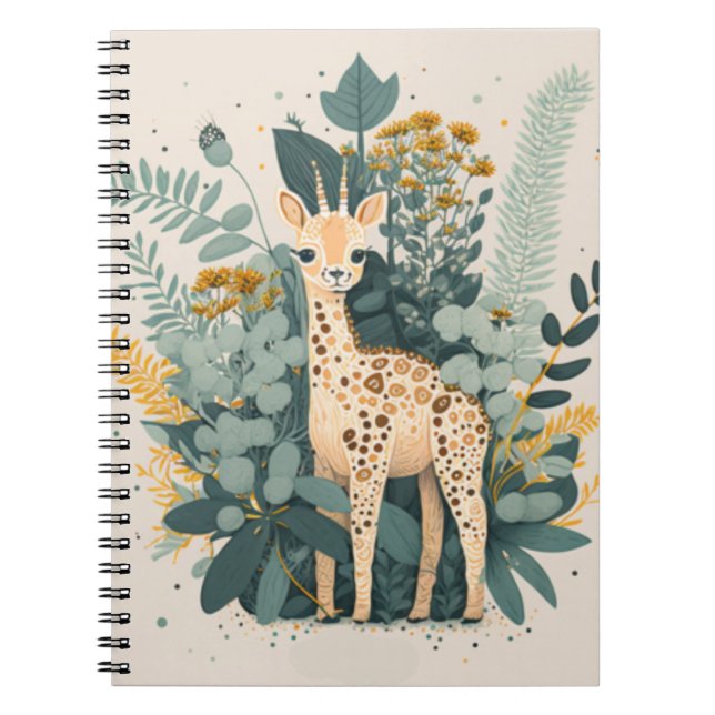 Cute floral giraffe notebook (Front)