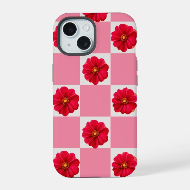Cute floral girly design  iPhone 15 case (Back)