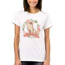 Cute Floral Golden Retriever Mum