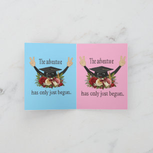 Cute Floral Graduation Cap   The Adventure Begins Card