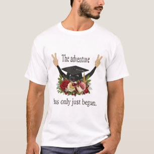 Cute Floral Graduation Cap   The Adventure Begins T-Shirt