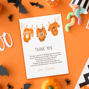 Cute floral Halloween thank you baby shower Card