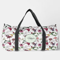 Cute Floral Hummingbird Nature Sports Fitness Bag