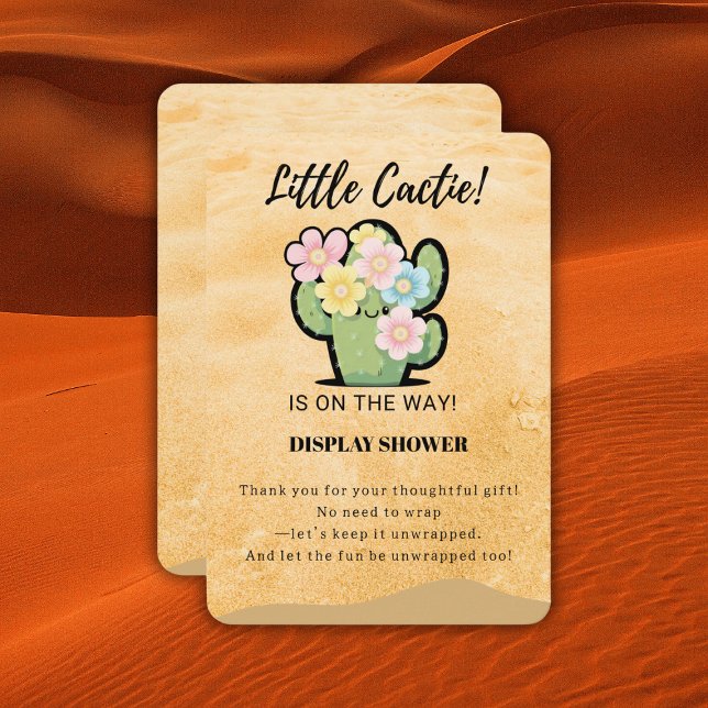 Cute Floral Little Cuctie Kawaii Baby Shower Enclosure Card (Creator Uploaded)