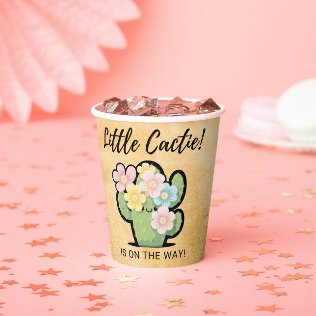 Cute Floral Little Cuctie Kawaii Baby Shower  Paper Cups (Insitu)