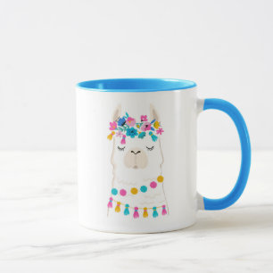 Cute Floral Llama Mug