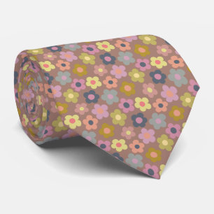 Cute Floral Meadow Pattern Neck Tie