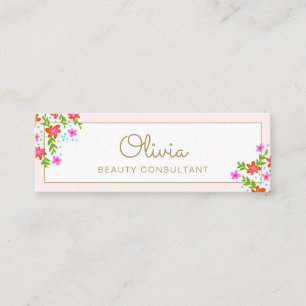 Cute Floral Mini Business Card