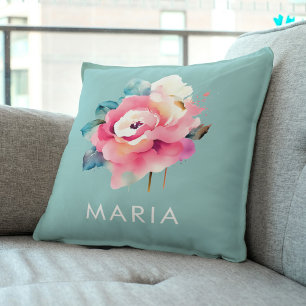 Cute floral minimalist Gift For Mum Throw Pillow