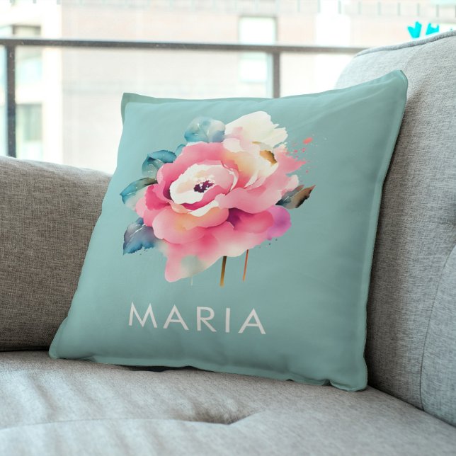 Cute floral minimalist Gift For Mum Throw Pillow (Creator Uploaded)