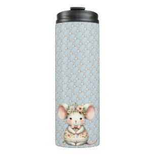 Cute Floral Mouse Dress Flower Crown Thermal Tumbler