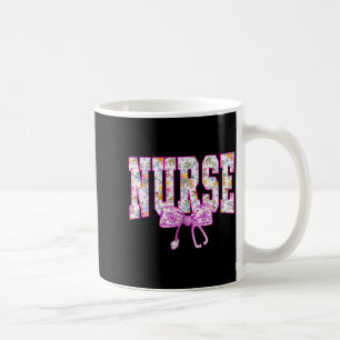 Cute Floral Nk Nurse Coquette Bow Stethoscope Nurs Coffee Mug