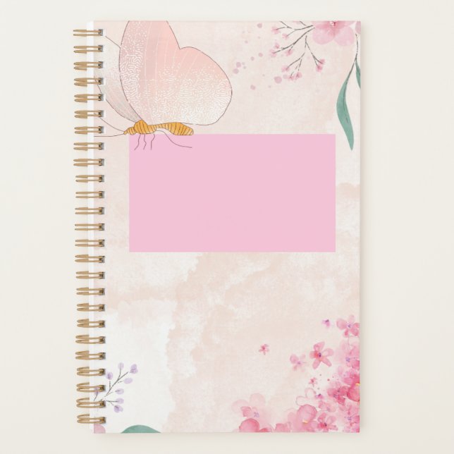 Cute floral notebook planner (Front)
