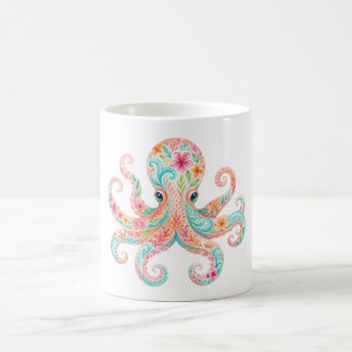 Cute Floral Octopus Coffee Mug