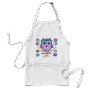 Cute Floral Owl Standard Apron
