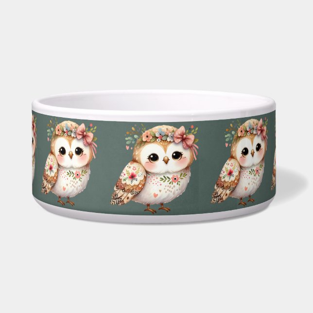 Cute Floral Owl with Bow (Front)