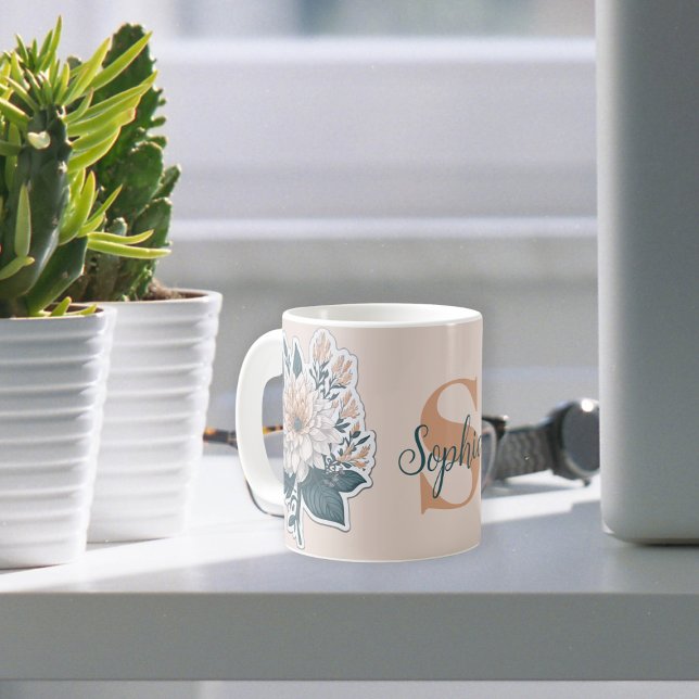 Cute Floral Pastel Colours Customisable Coffee Mug (Creator Uploaded)