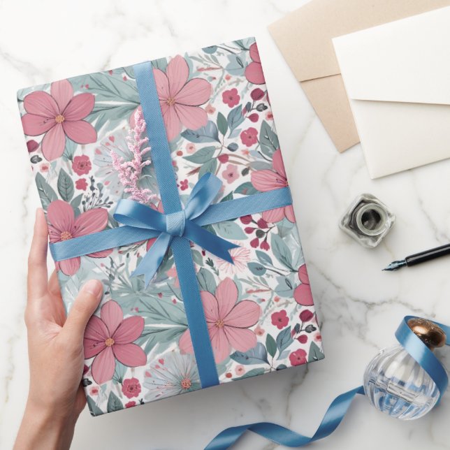 Cute Floral Pastel Wrapping Paper (Gifting)