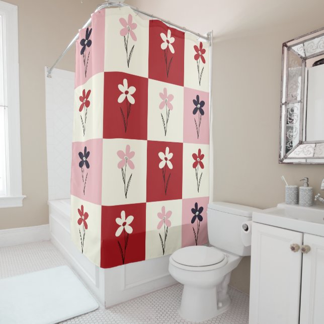 Cute floral pattern 60s  shower curtain (In Situ)
