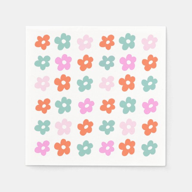 Cute Floral Pattern Baby shower napkin (Front)