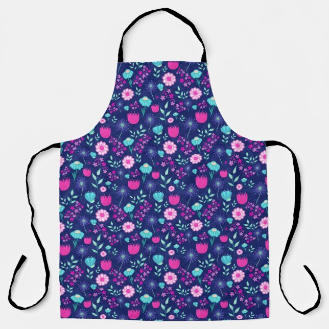 Cute floral pattern background apron (Front)