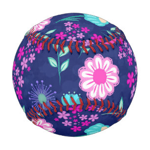 Cute floral pattern background baseball