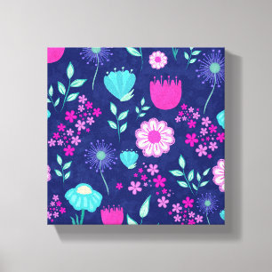 Cute floral pattern background canvas print