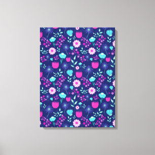 Cute floral pattern background canvas print