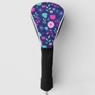 Cute floral pattern background golf head cover