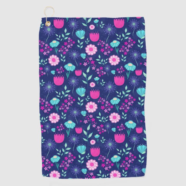 Cute floral pattern background golf towel (Front)