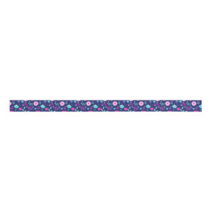 Cute floral pattern background grosgrain ribbon